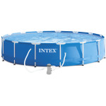 Intex Metal Frame Πισίνα PVC με Μεταλλικό Σκελετό 457x457x122εκ.